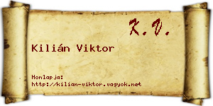 Kilián Viktor névjegykártya