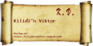 Kilián Viktor névjegykártya